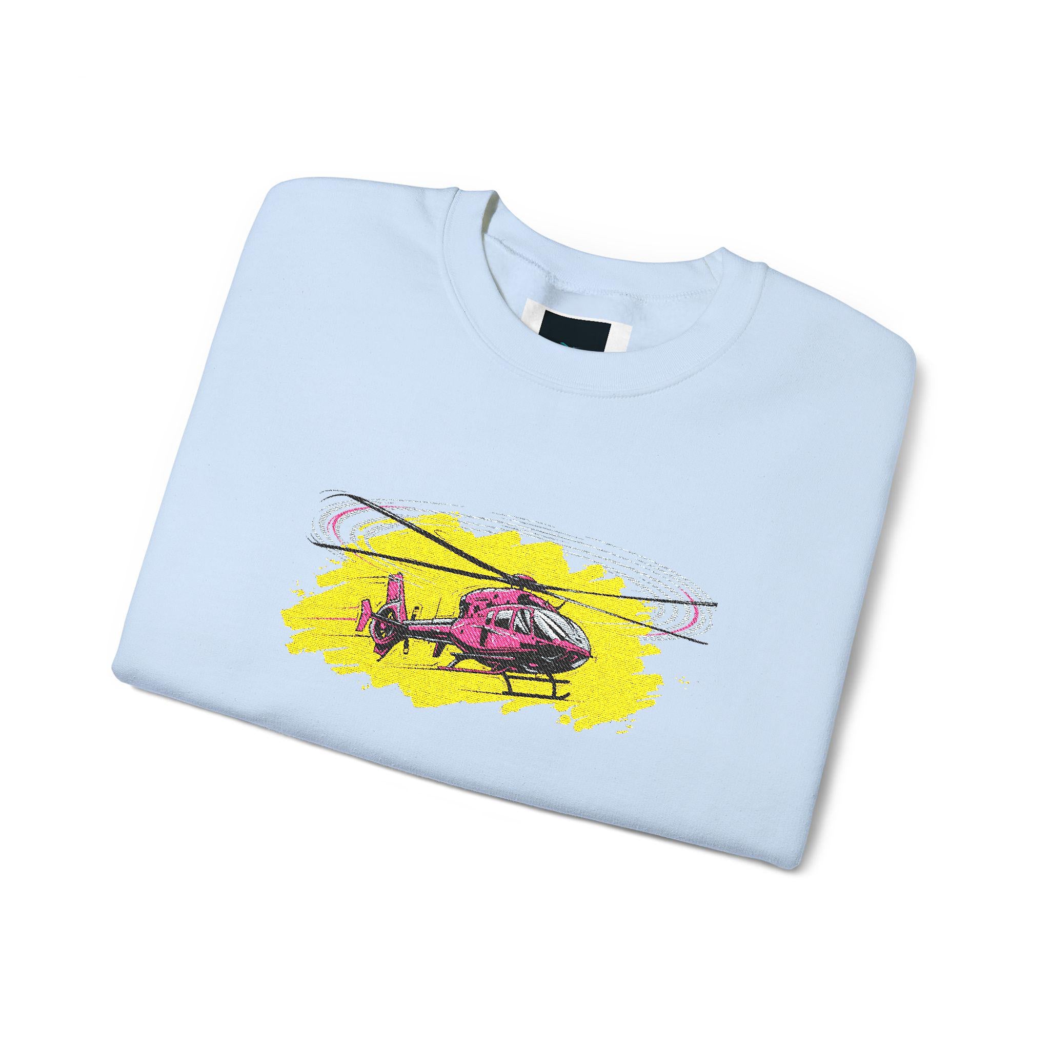 Helicopter Design Sweatshirt | Casual Outdoor Trendy