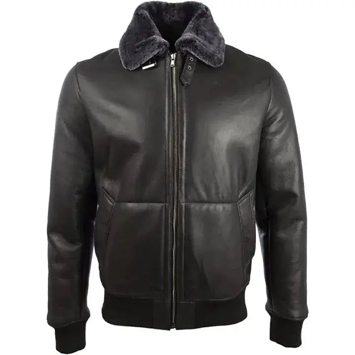 Mens Sheep Leather Aviator Jacket