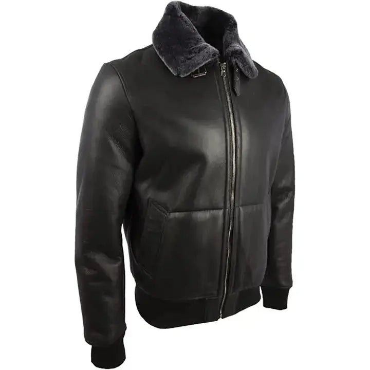 Mens Sheep Leather Aviator Jacket