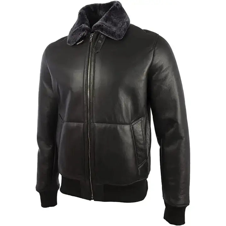 Mens Sheep Leather Aviator Jacket