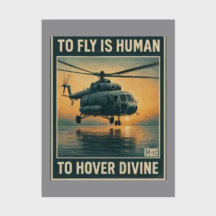 Vintage Helicopter Poster: Aviation art for Pilots