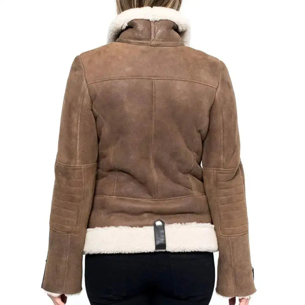 Women’s Brown Shearling Aviator Jacket